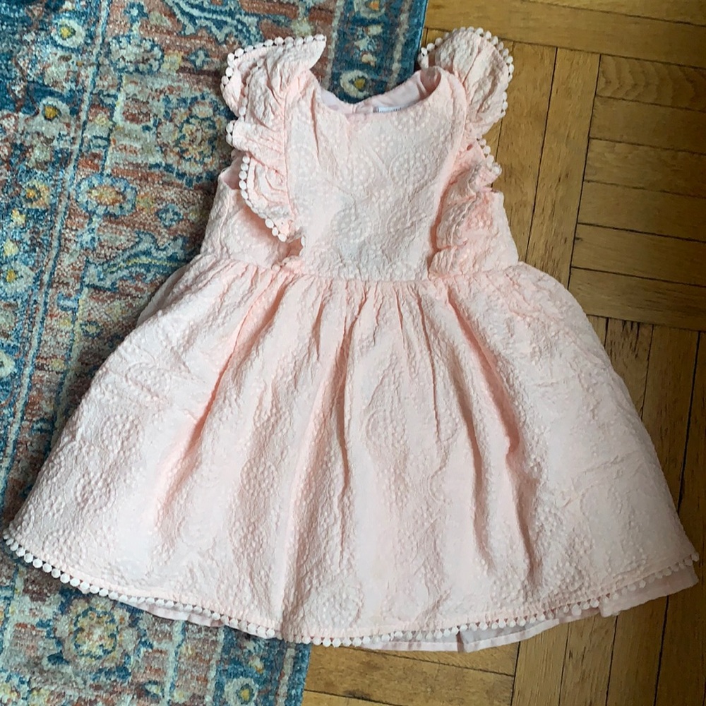 Catherine malandrino pink ruffle lace dress